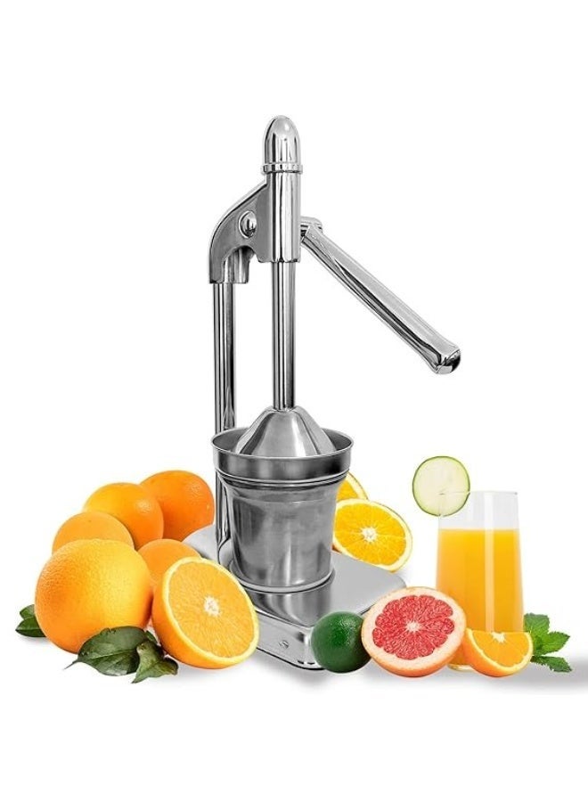 Heavy Duty Manual Hand Press Citrus Fruit Juicer Machine, Commercial Grade Stainless Steel & Cast Iron, Easy Clean - Image 1